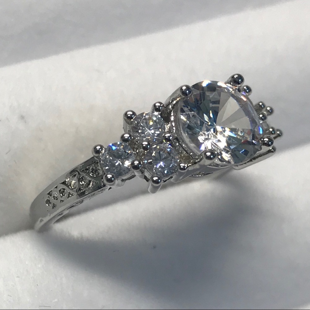 Size 8.5, Sterling Silver “Diamond” Ring
